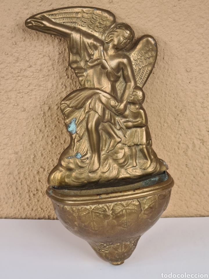 Antig&uuml;edades: Benditera de Bronce - &Aacute;ngel Ni&ntilde;o - Foto 6