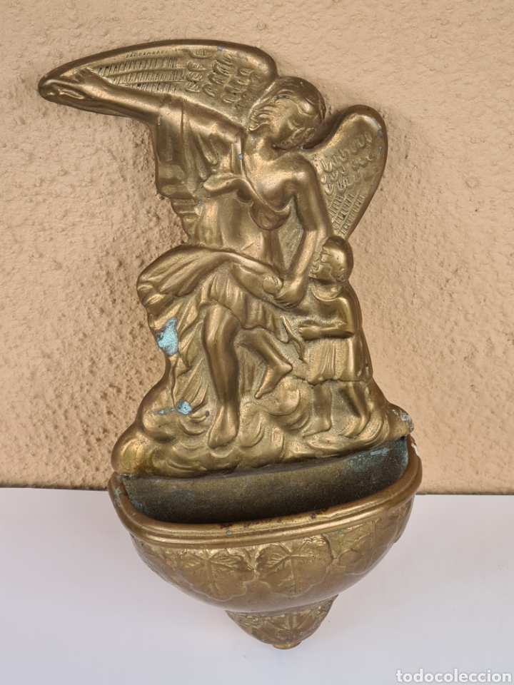 Antig&uuml;edades: Benditera de Bronce - &Aacute;ngel Ni&ntilde;o - Foto 7