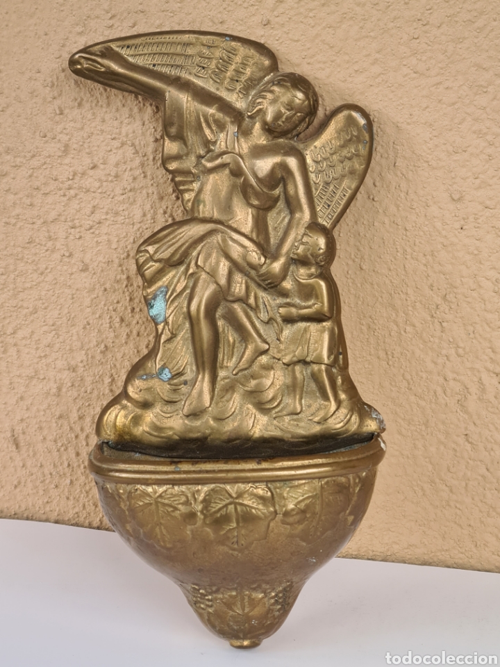 Antig&uuml;edades: Benditera de Bronce - &Aacute;ngel Ni&ntilde;o - Foto 8
