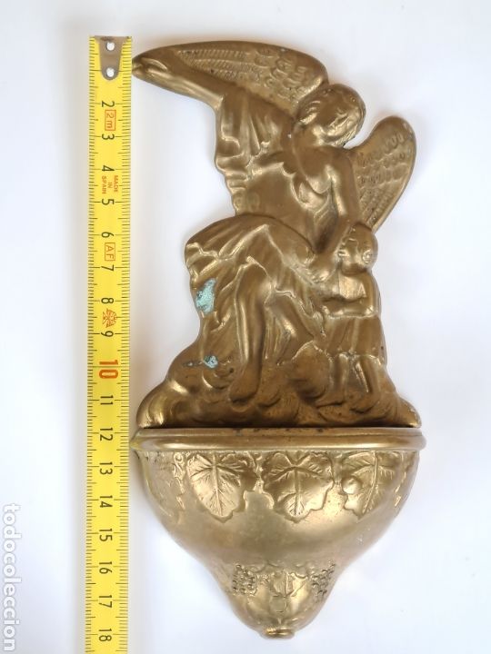 Antig&uuml;edades: Benditera de Bronce - &Aacute;ngel Ni&ntilde;o - Foto 11