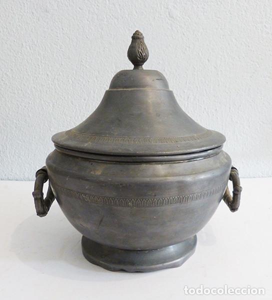 Antig&uuml;edades: Sopera de esta&ntilde;o - Foto 1