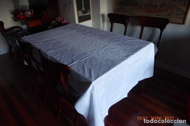 Antig&uuml;edades: MANTEL ANTIGUO DE ALGODON BROCADO - IMPECABLE - Foto 1