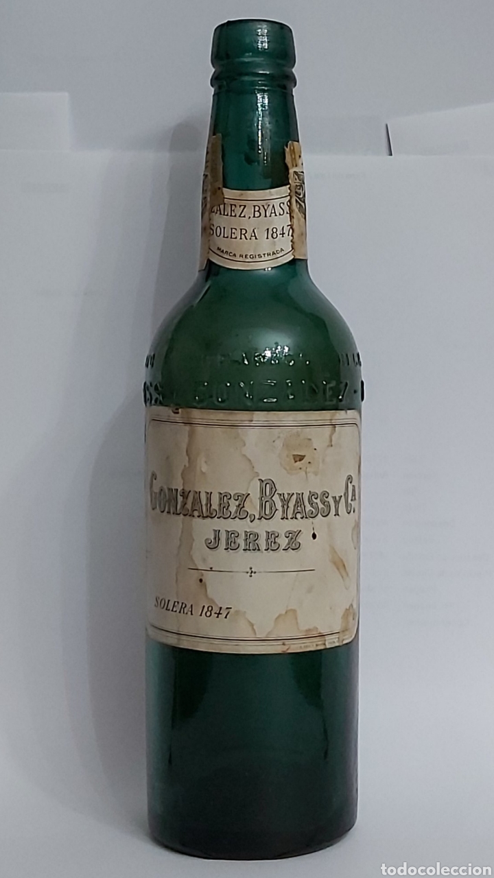 Antig&uuml;edades: BOTELLA ANTIGUA GONZALEZ BYASS 1847 - Foto 2