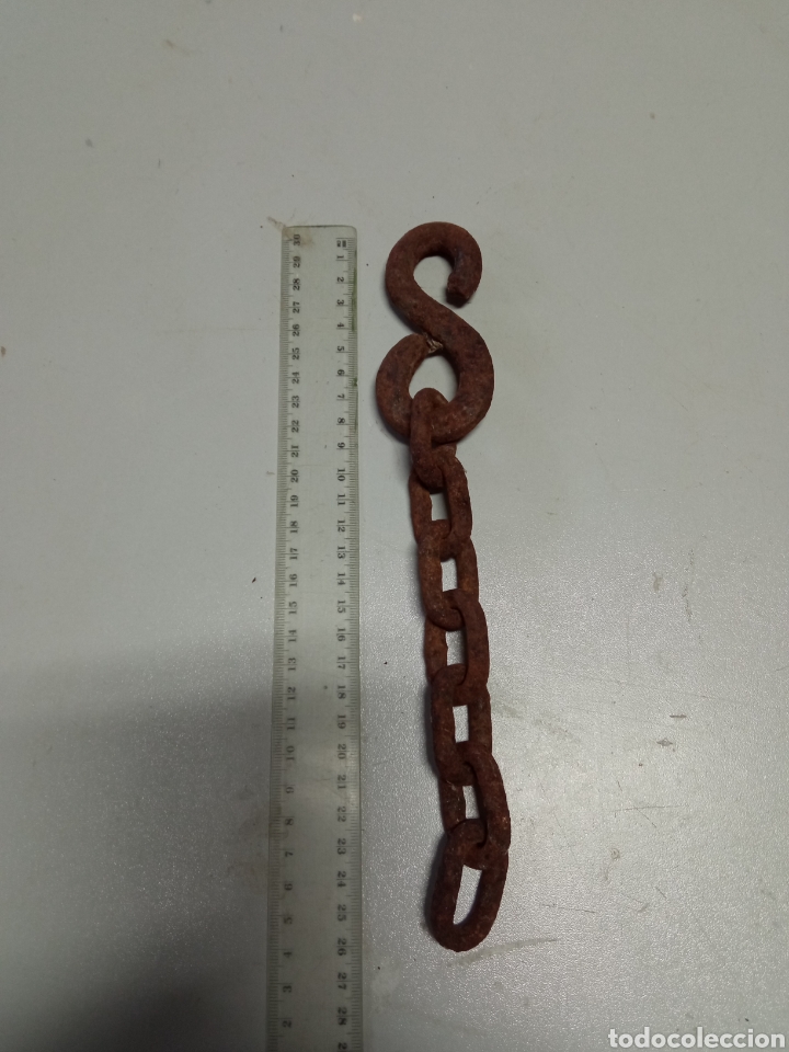 Antig&uuml;edades: Gancho y cadena de caballer&iacute;a - Foto 1