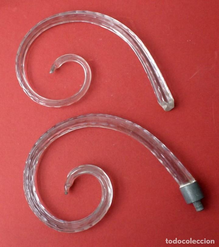 Antig&uuml;edades: 2 antenas de l&aacute;mpara de cristal - Foto 2