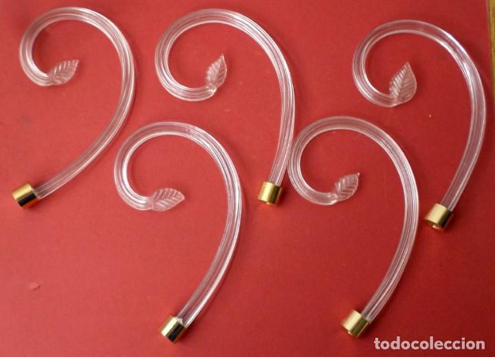 Antig&uuml;edades: 5 antenas de l&aacute;mpara de cristal - Foto 2