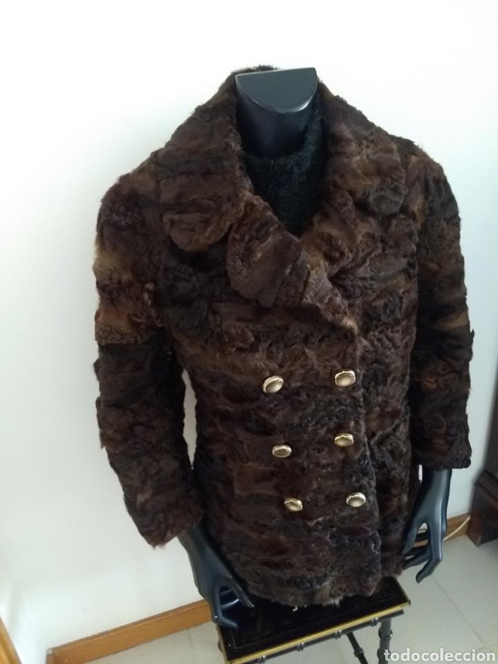 Antig&uuml;edades: Chaqueta de astrakan Marron - Foto 4