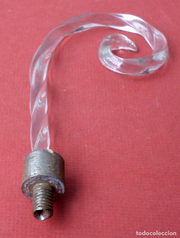 Antig&uuml;edades: antena de l&aacute;mpara de cristal - Foto 3