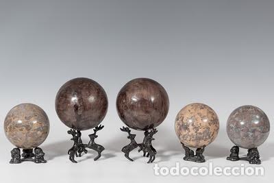 Antig&uuml;edades: Conjunto de cinco bolas de marmol del Siglo XX - Foto 2