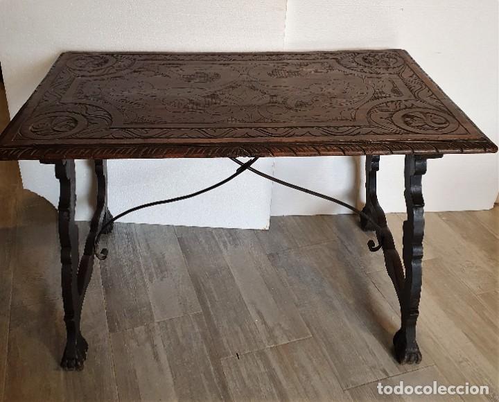 Antig&uuml;edades: ANTIGUA MESA DE ESTILO ESPA&Ntilde;OL CON FORJA - Foto 2