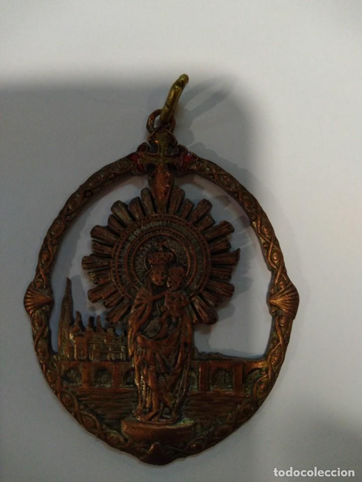 Antig&uuml;edades: Medalla del Pilar, cobre.REF- 4679 - Foto 1