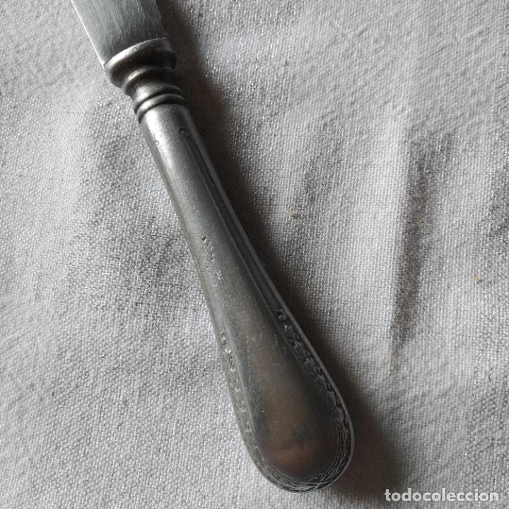 Antig&uuml;edades: Antiguo cuchillo mesa,mango aluminio. ASHA inoxidable - Foto 2