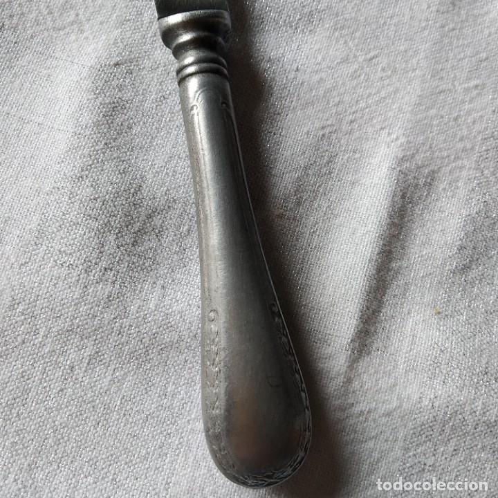 Antig&uuml;edades: Antiguo cuchillo mesa,mango aluminio. ASHA inoxidable - Foto 4