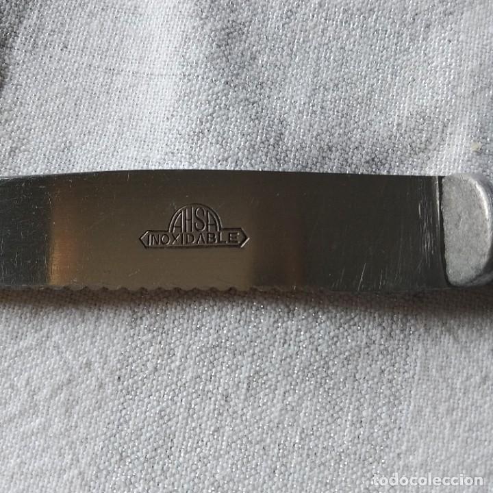 Antig&uuml;edades: Antiguo cuchillo mesa,mango aluminio. ASHA inoxidable - Foto 5