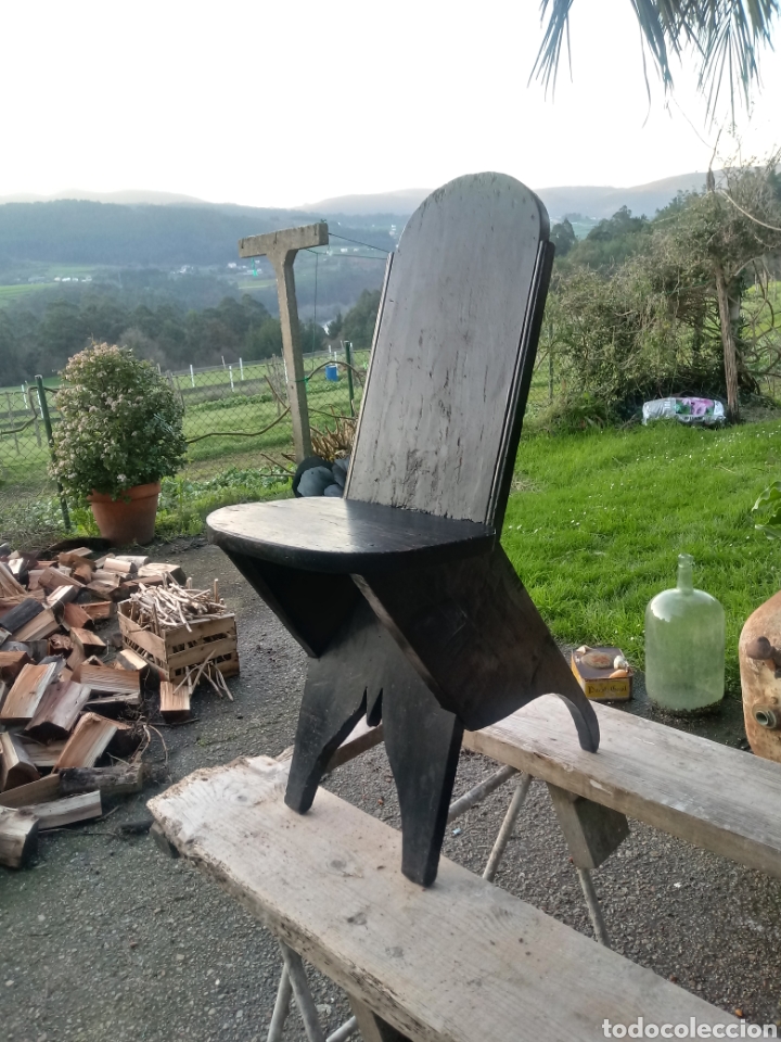 Antig&uuml;edades: Silla de tijera de madera - Foto 1