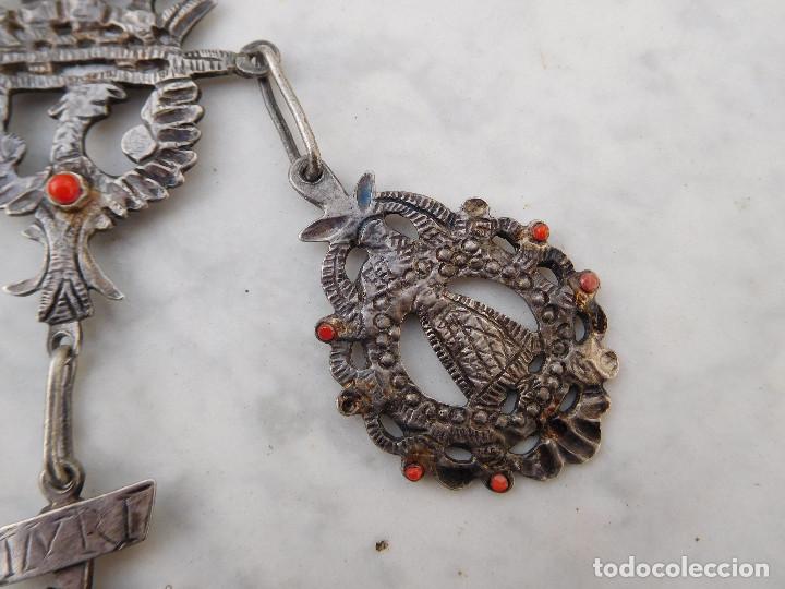 Antigüedades: Rosario de plata y coral del siglo XVIII - Foto 7 - 233752220