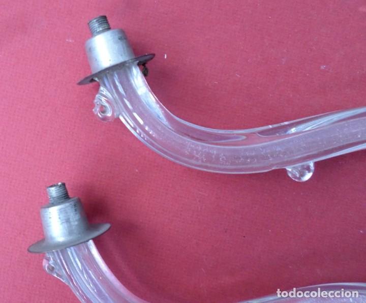 Antig&uuml;edades: 2 brazos cristal l&aacute;mpara - Foto 4