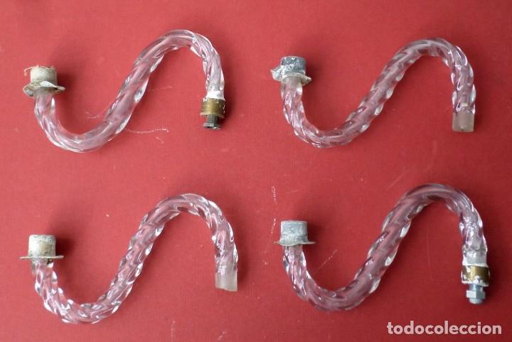 Antig&uuml;edades: 4 brazos cristal l&aacute;mpara - Foto 2