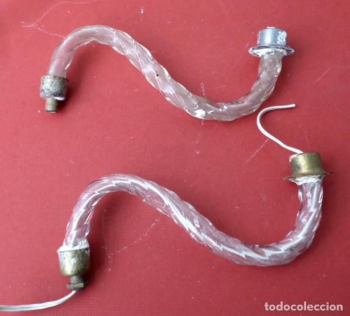 Antig&uuml;edades: 2 brazos cristal l&aacute;mpara - Foto 1