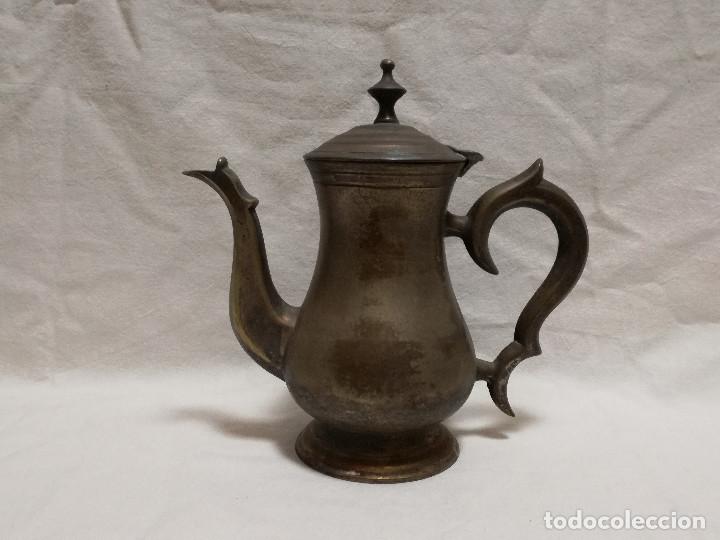 Antig&uuml;edades: TETERA DE BRONCE / LATON CON BA&Ntilde;O DE PLATA INGLESA - Foto 1