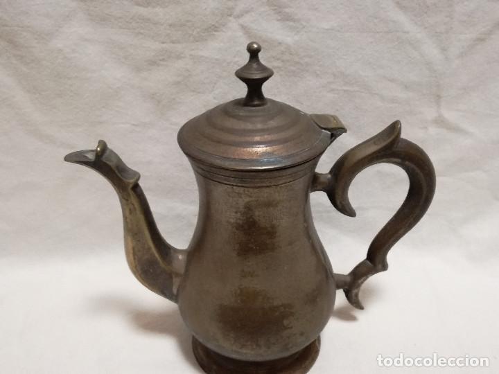Antig&uuml;edades: TETERA DE BRONCE / LATON CON BA&Ntilde;O DE PLATA INGLESA - Foto 2