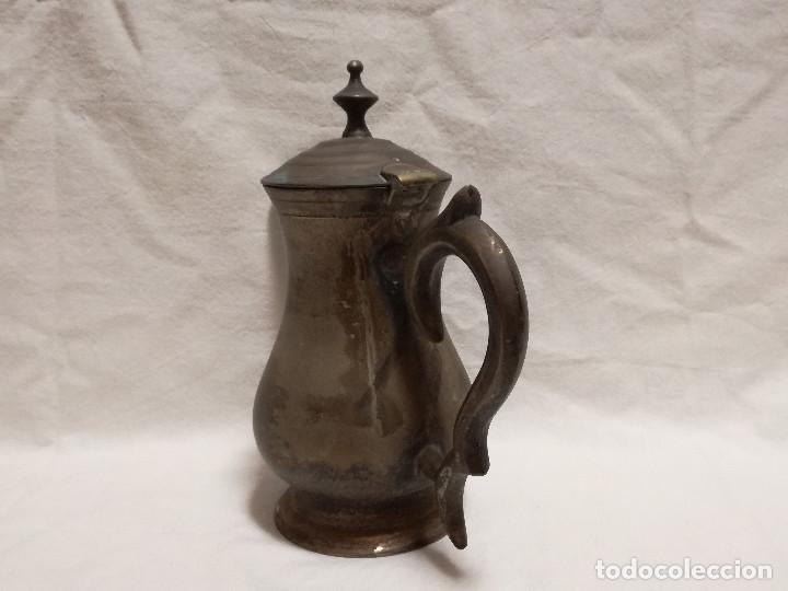 Antig&uuml;edades: TETERA DE BRONCE / LATON CON BA&Ntilde;O DE PLATA INGLESA - Foto 4
