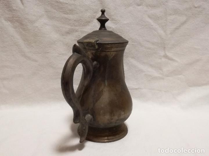Antig&uuml;edades: TETERA DE BRONCE / LATON CON BA&Ntilde;O DE PLATA INGLESA - Foto 5