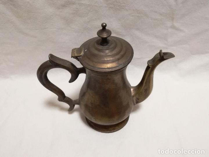 Antig&uuml;edades: TETERA DE BRONCE / LATON CON BA&Ntilde;O DE PLATA INGLESA - Foto 7