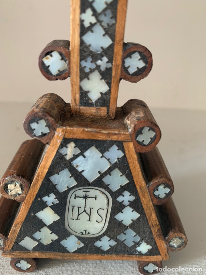 Antig&uuml;edades: Cruz de Taracea nacar - Foto 4