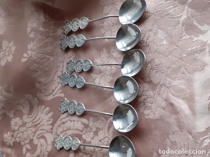 Antig&uuml;edades: 6 cucharitas de China en plata - Foto 2