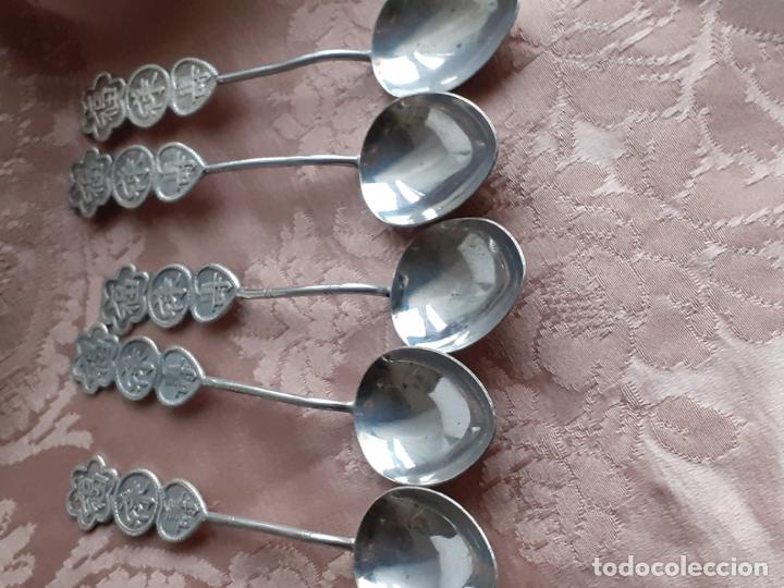 Antig&uuml;edades: 6 cucharitas de China en plata - Foto 3