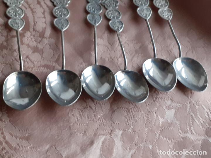 Antig&uuml;edades: 6 cucharitas de China en plata - Foto 4