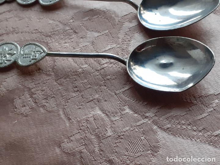 Antig&uuml;edades: 6 cucharitas de China en plata - Foto 7