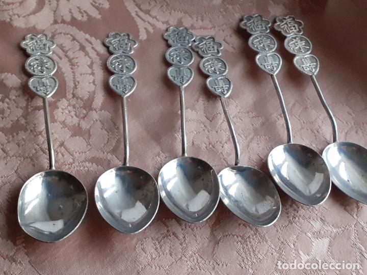 Antig&uuml;edades: 6 cucharitas de China en plata - Foto 1
