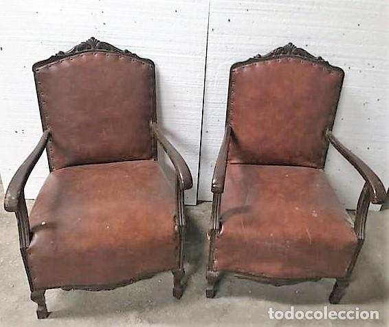 Antig&uuml;edades: ANTIGUA PAREJA DE SILLONES - Foto 3