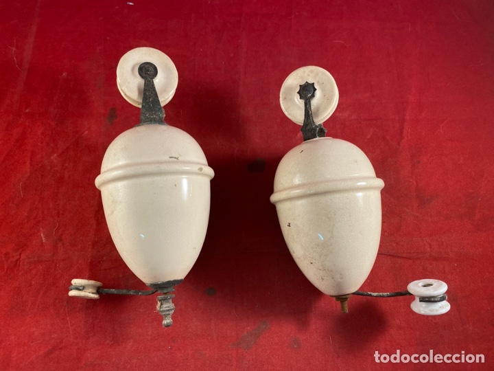 Antig&uuml;edades: Poleas esmaltadas para l&aacute;mparas de techo - Foto 1