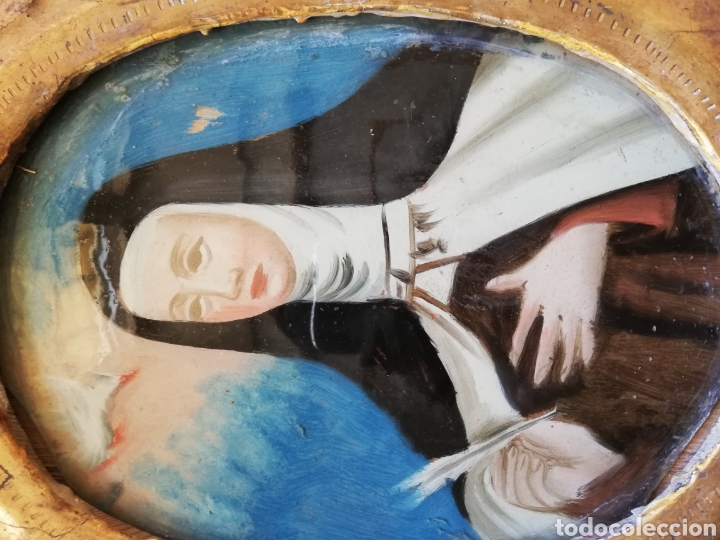 Antig&uuml;edades: Cornocopia cristal pintado Santa Teresa - Foto 3