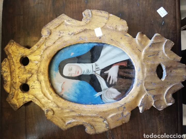 Antig&uuml;edades: Cornocopia cristal pintado Santa Teresa - Foto 1