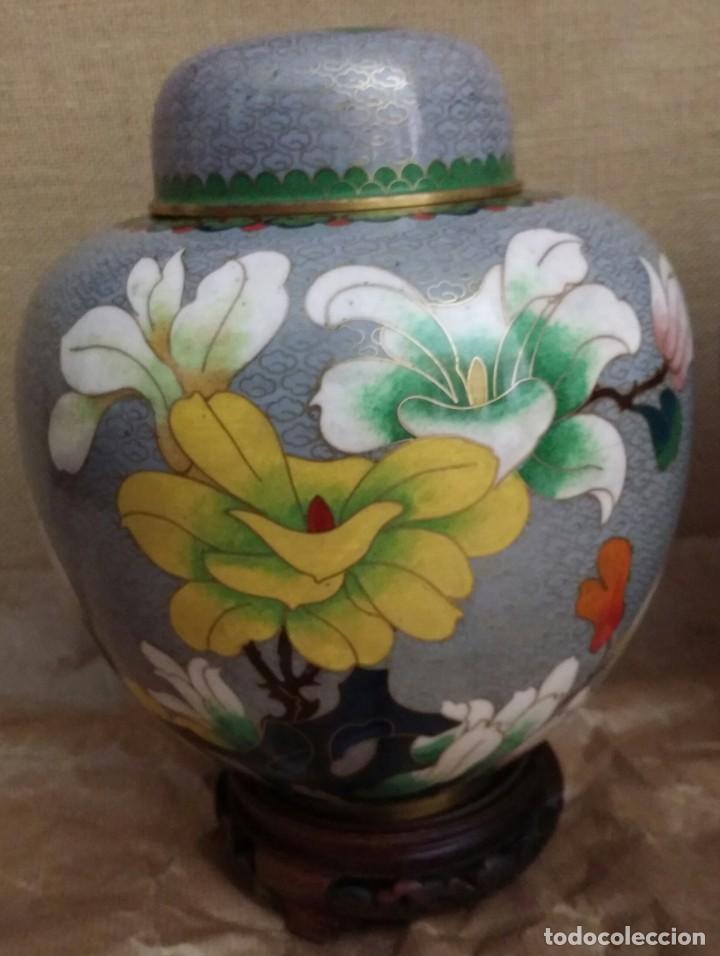 Antig&uuml;edades: JARRONES DE ESMALTE CLOISONNE MED. S. XX - Foto 3