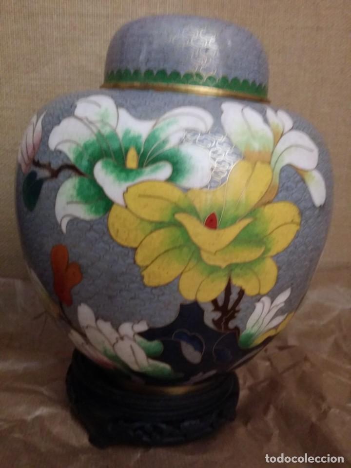 Antig&uuml;edades: JARRONES DE ESMALTE CLOISONNE MED. S. XX - Foto 4