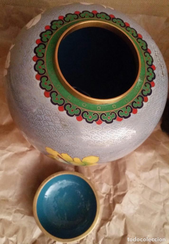 Antig&uuml;edades: JARRONES DE ESMALTE CLOISONNE MED. S. XX - Foto 5