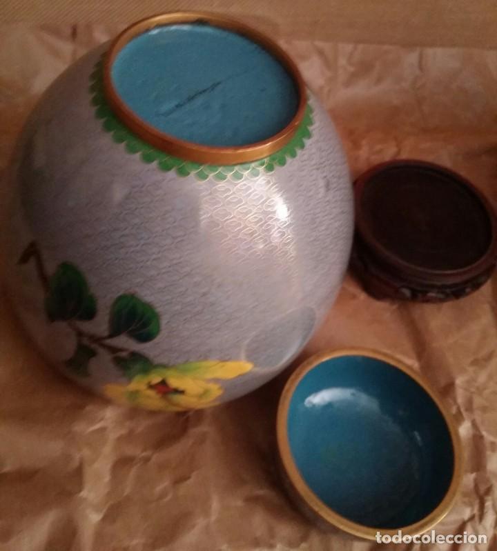 Antig&uuml;edades: JARRONES DE ESMALTE CLOISONNE MED. S. XX - Foto 7