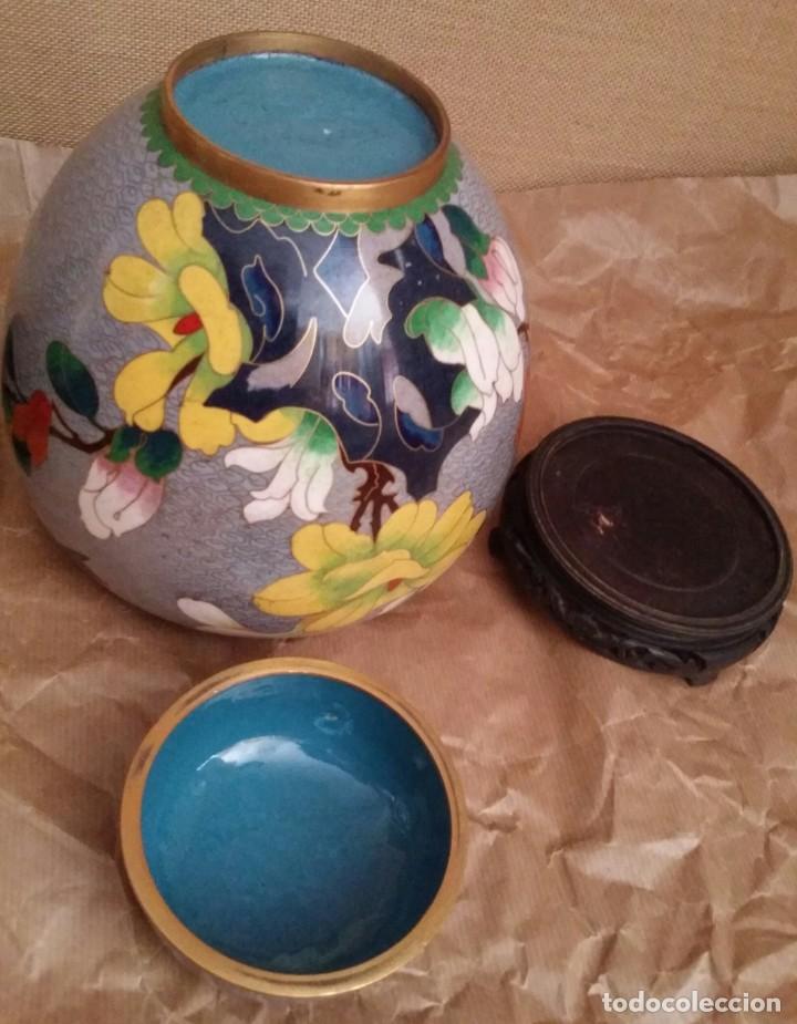 Antig&uuml;edades: JARRONES DE ESMALTE CLOISONNE MED. S. XX - Foto 8
