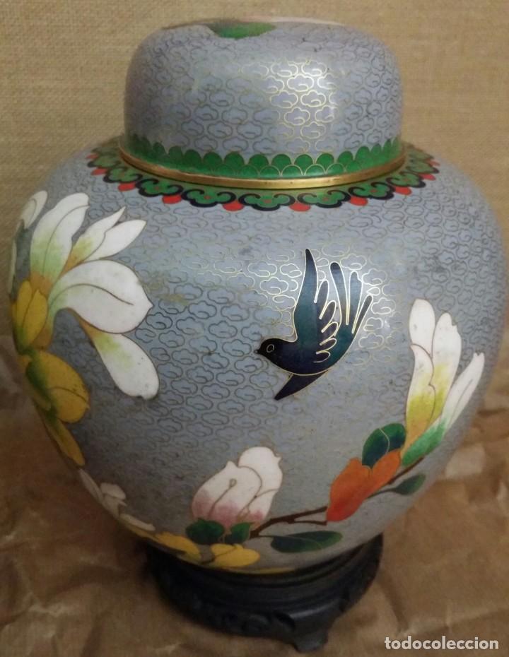 Antig&uuml;edades: JARRONES DE ESMALTE CLOISONNE MED. S. XX - Foto 11