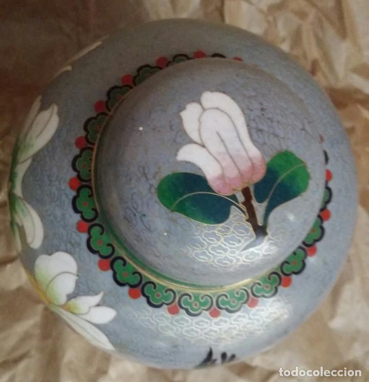 Antig&uuml;edades: JARRONES DE ESMALTE CLOISONNE MED. S. XX - Foto 13