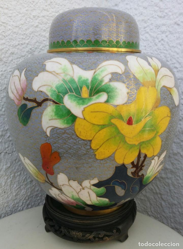 Antig&uuml;edades: JARRONES DE ESMALTE CLOISONNE MED. S. XX - Foto 15