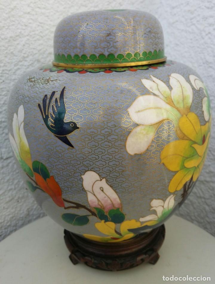 Antig&uuml;edades: JARRONES DE ESMALTE CLOISONNE MED. S. XX - Foto 16