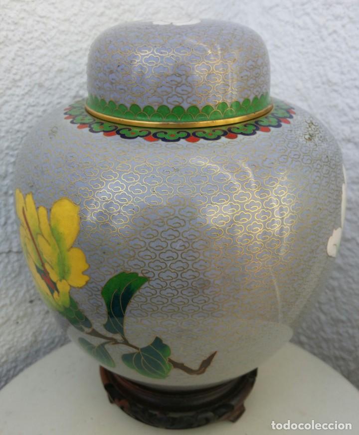 Antig&uuml;edades: JARRONES DE ESMALTE CLOISONNE MED. S. XX - Foto 17