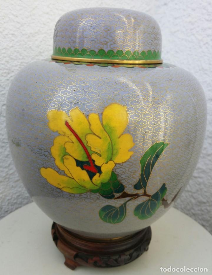 Antig&uuml;edades: JARRONES DE ESMALTE CLOISONNE MED. S. XX - Foto 19