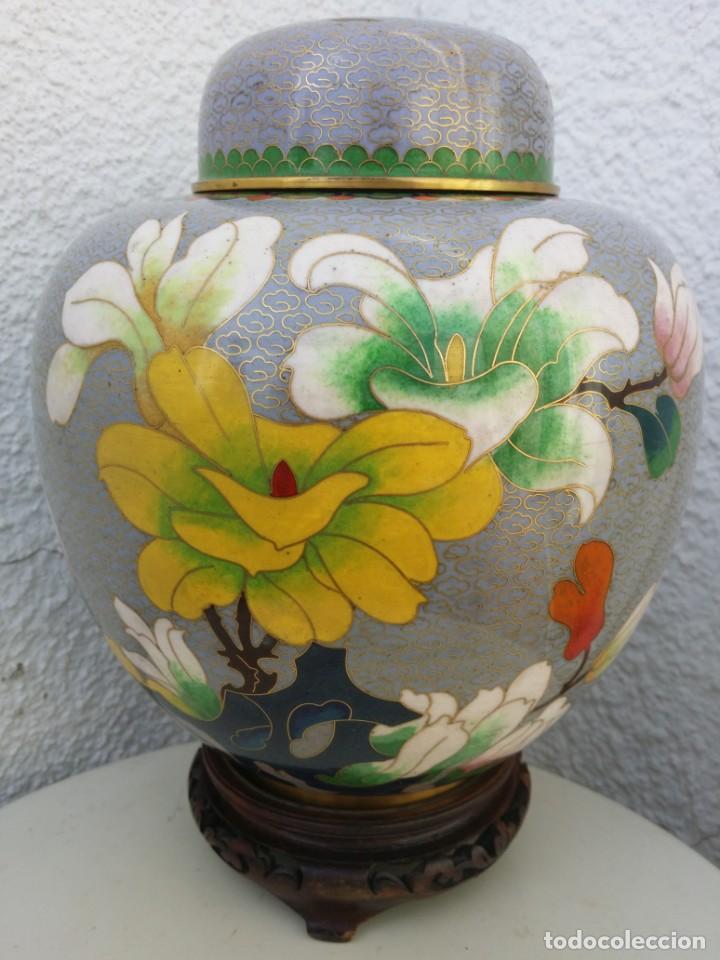 Antig&uuml;edades: JARRONES DE ESMALTE CLOISONNE MED. S. XX - Foto 20